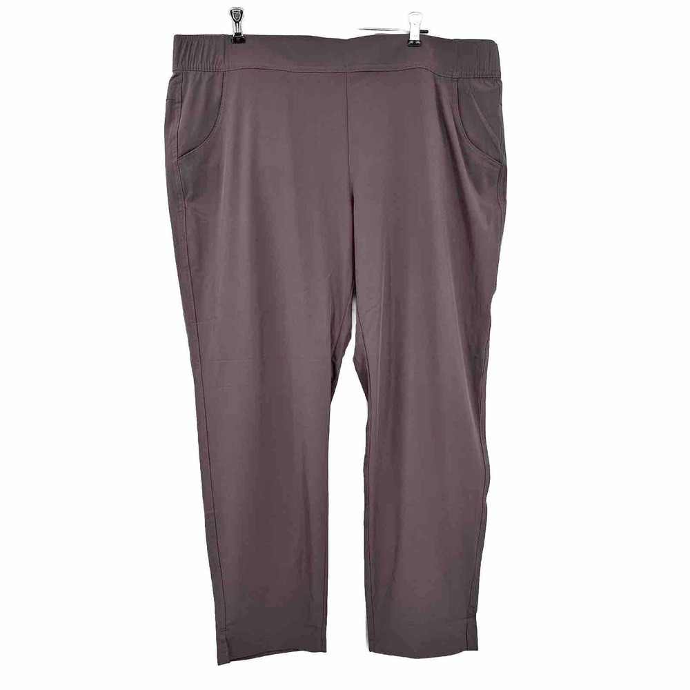 Eddie Bauer Womens XL Traveler Ankle Pant Mauve Stretch Easy Care Cropped